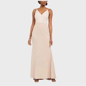 Vince Camuto Women’s Sleeveless Sequined Top V-Neck Full Length Dress 6 NWT